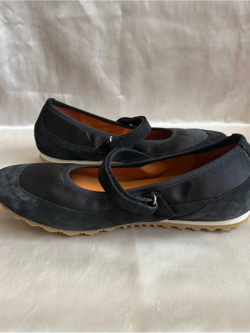 Maeve Anthropologie Black Ballet Flats with Suede Toe